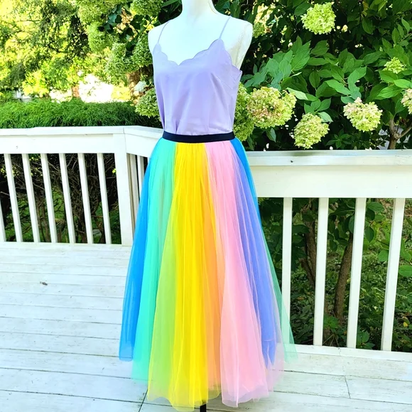 🆕️ J Crew Rainbow Tulle Skirt Ballerina size
